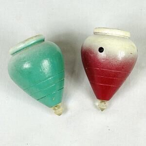 Vintage Duncan Tournament & Whistler Wood Spinning Tops - Wooden Toys